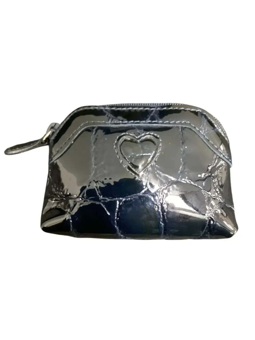 Brighton Coin Purse Women’s1Size Small Patent Glossy Leather Zipper Closure Blue